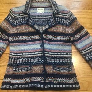 Multicolor  Fair Isle Wool Cardigan